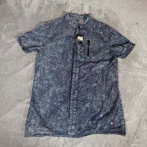 American Stitch Acid Wash Button Up Shirt Mens 2XL Slim Fit Lightweight NEW